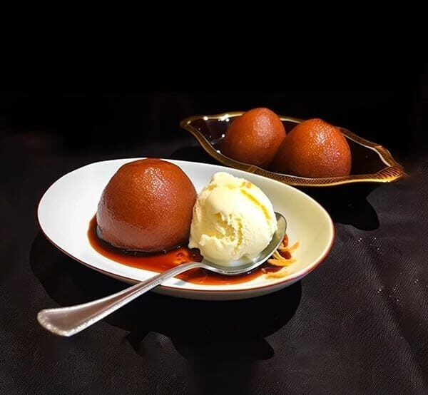 Gulab Jamun with Ice Cream